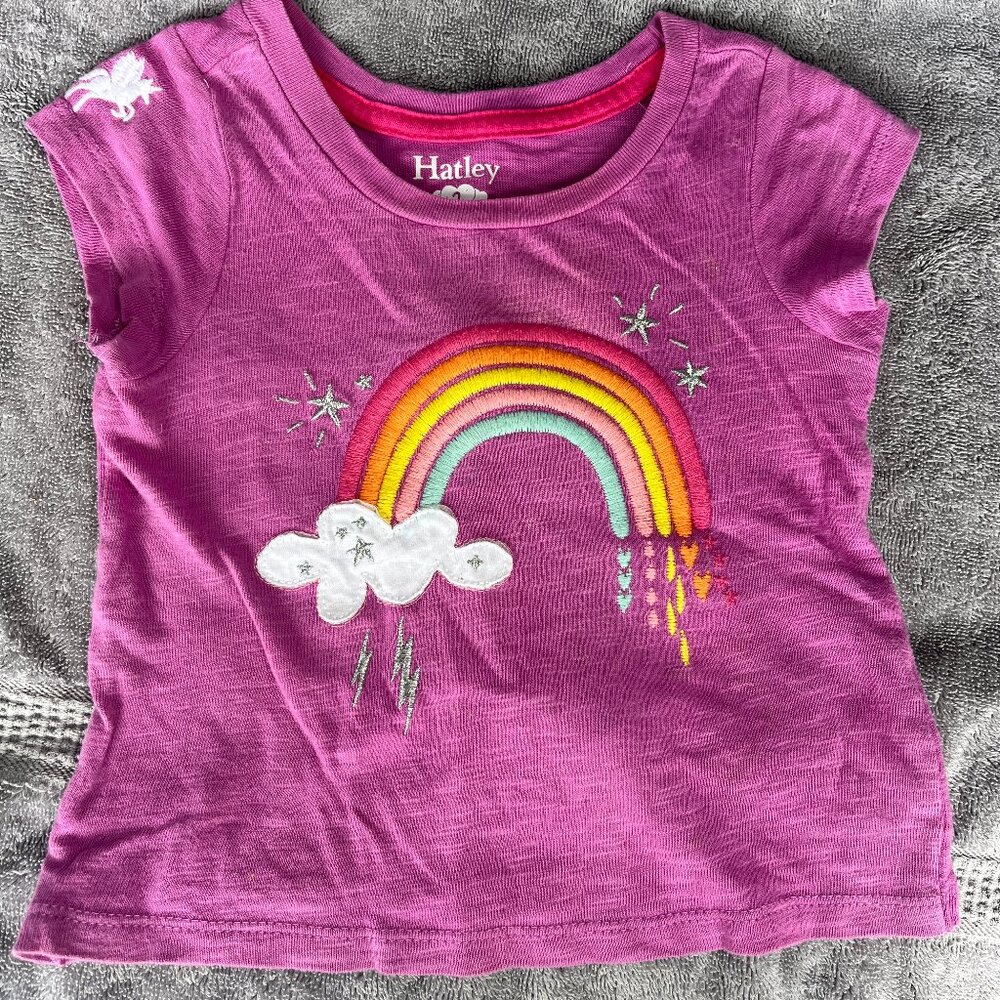 Hatley rainbow cloud tee size 2